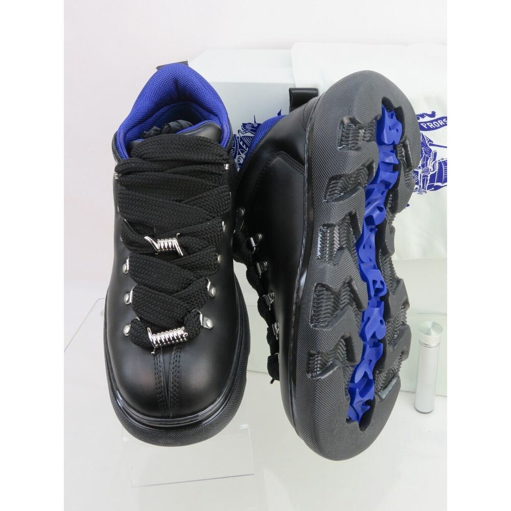 NIB BURBERRY TREK BLACK LEATHER LACE UP HIKING BOOTS US 11 44 ITALY - Picture 4 of 16